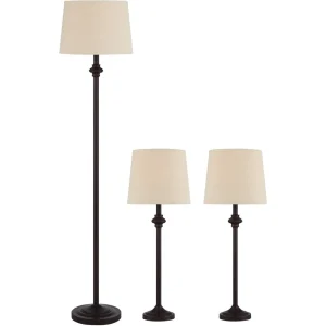3-Piece Bronze Lamp Set